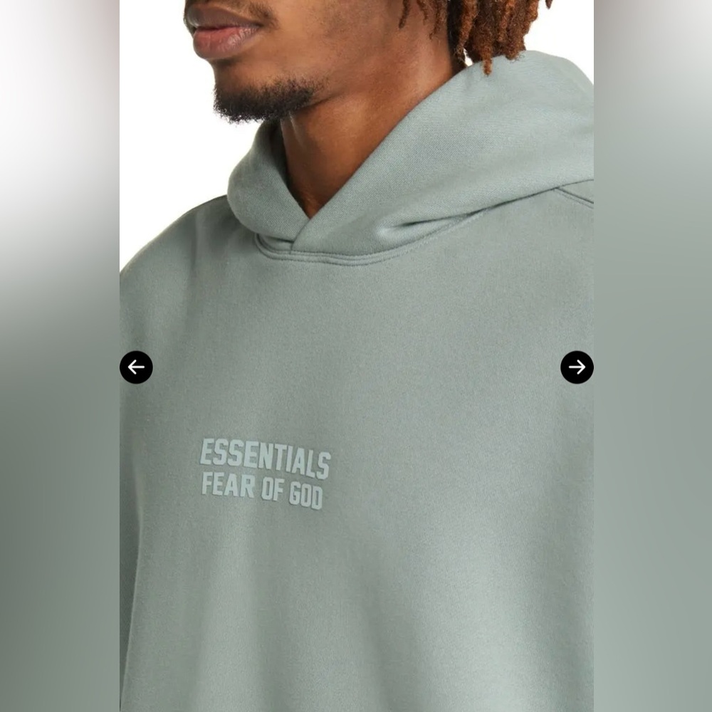 Fear of God Essentials Sage Green Pullover Hoodie